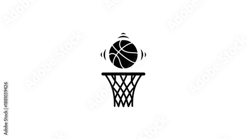 Basketball Hoop and Ball Icon
