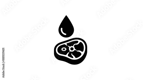 Steak with oil drop icon