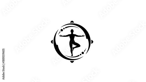 Person in Yoga Pose Logo