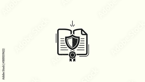 Document security and approval icon