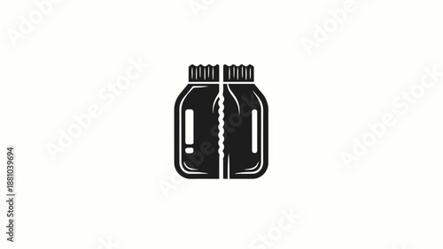 Two jars with lids illustration