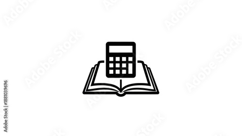 Calculator on Open Book Icon