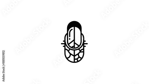 Stylized Peace Symbol with Abstract Pattern