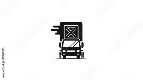 Delivery truck with cargo illustration