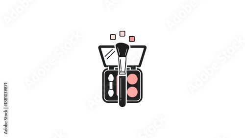 Makeup palette with brush and eyeshadow