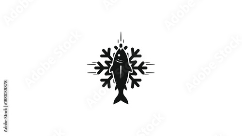Fish and Snowflake Icon