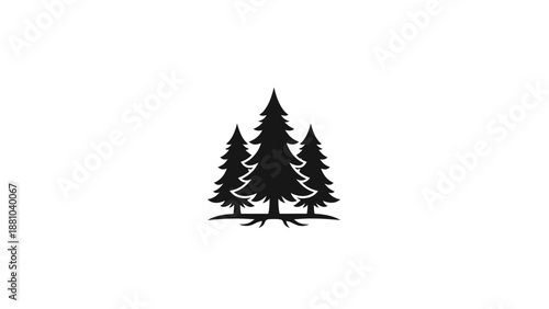 Three Pine Trees Silhouette Icon