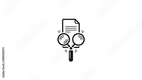 Magnifying glass over document icon
