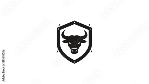 Bull head inside shield graphic