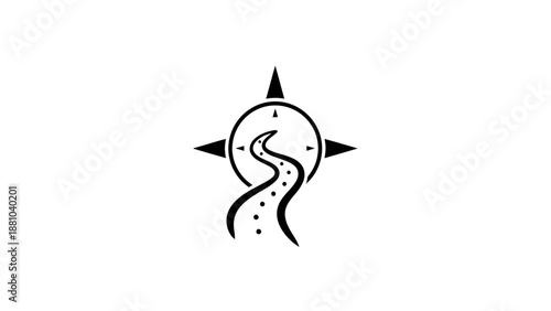 Compass and Winding Path Logo
