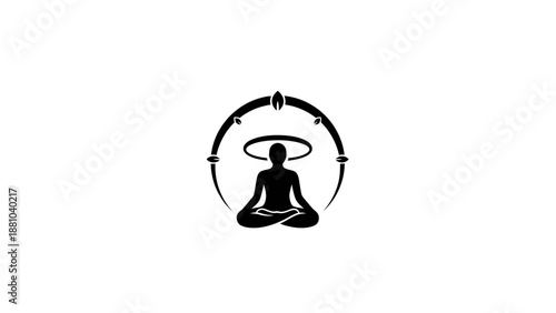 Meditating Silhouette Icon
