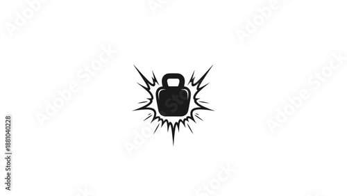 Black weight icon with starburst