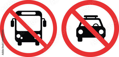 No buses and taxis allowed traffic signs