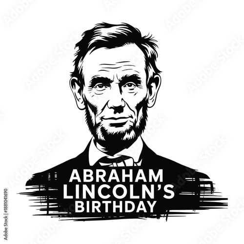 Portrait of Abraham Lincoln on white background
