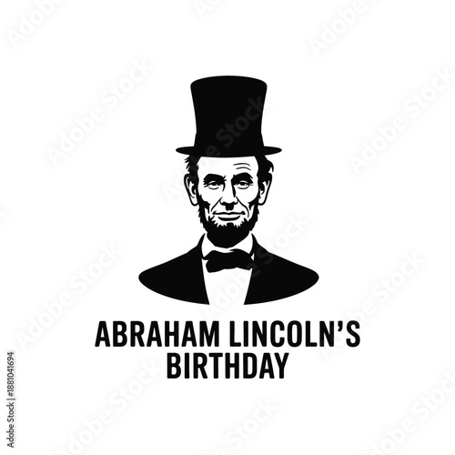 Abraham Lincoln portrait with top hat and bow tie