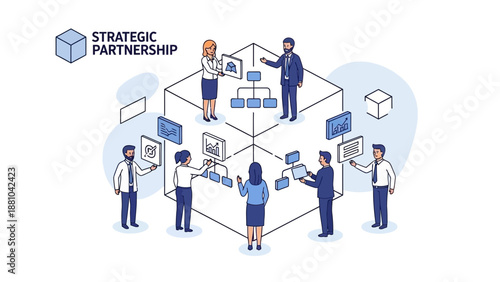 Strategic Partnership Teamwork Business Collaboration Strategy Planning Meeting