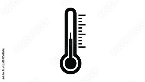 Simple black and white illustration of a classic mercury thermometer reading