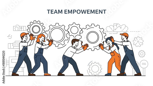 Team Empowerment: People Working Together Turning Gears for Success
