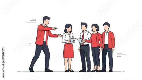 Team Leader Directing Employees, Business Meeting, Strategy Planning