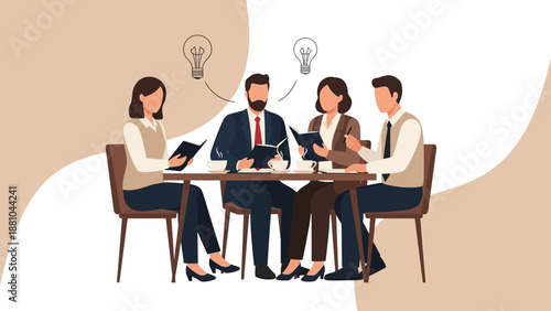 Team Meeting Brainstorming New Ideas and Solutions