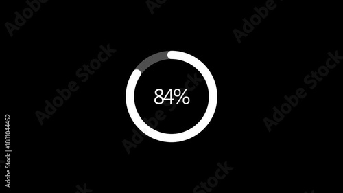Abstract Circle Loading icon animation. finance % loading progress bar loading animation for website. 4K Progress Bar Animation. progress loading bar 0-100 percent on transparent background