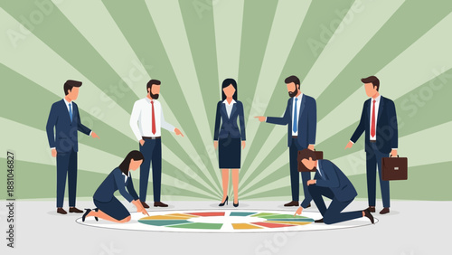 Business Team Strategy Meeting Around Board Game