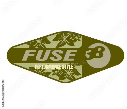 Green Fuse 68 Performance Style Logo with Floral Pattern