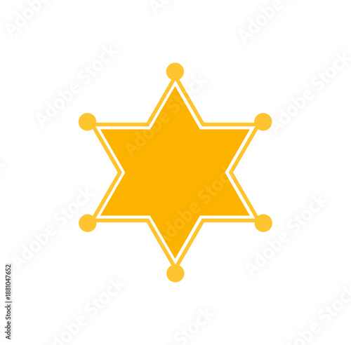 sheriff badge star symbol. Vector illustration 