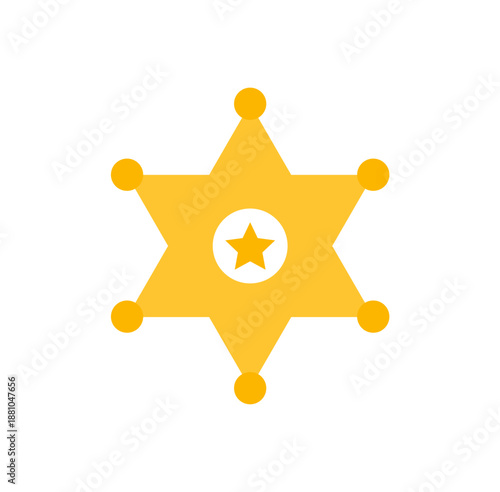 sheriff badge star symbol. Vector illustration 