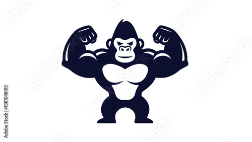 Strong gorilla logo design illustration isolated on white background