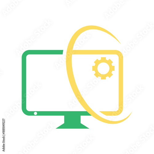 Digital Device Protection and Maintenance Services Graphic Illustration Icon