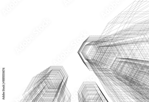 Architectural drawing 3d vector drawing