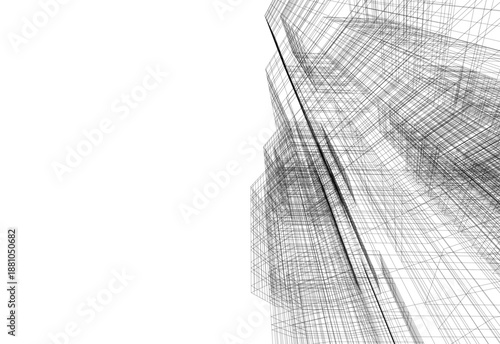 Architectural drawing 3d vector drawing
