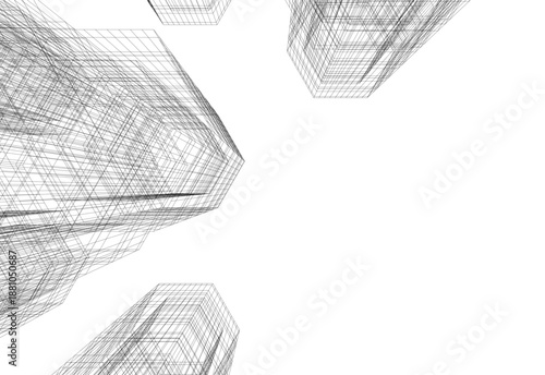 Architectural drawing 3d vector drawing