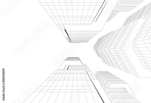 Architectural drawing 3d vector drawing