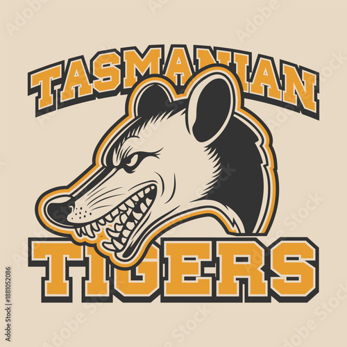 Sports logo for the Tasmanian Tigers school team.