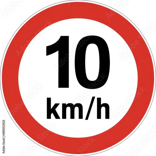 Speed limit sign indicating 10 km/h