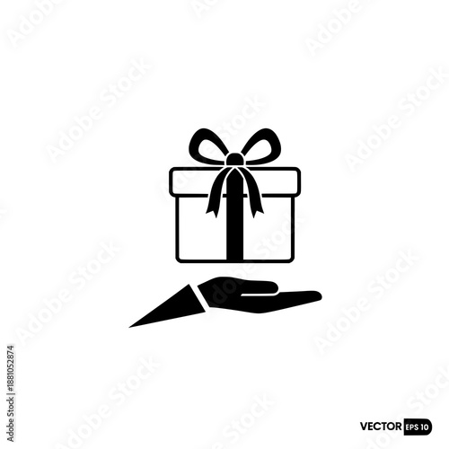 Minimal give a gift vector icon present and generosity concept