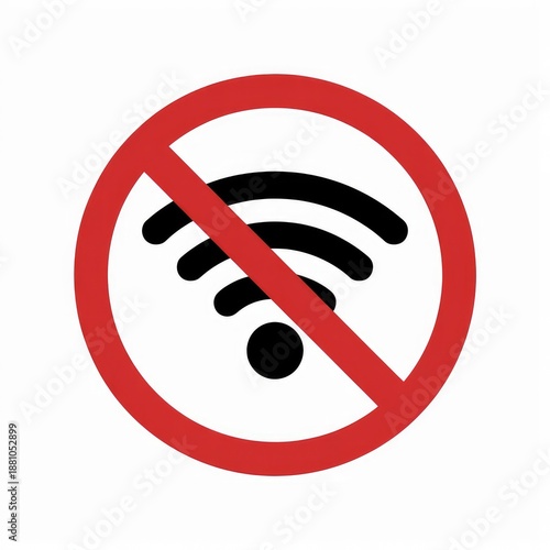 No Wi-Fi zone symbol for restricted internet access areas