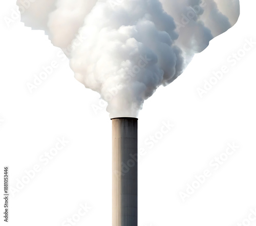 Realistic soft isolated chimney smoke plumes ascending against black isolated on transparent background