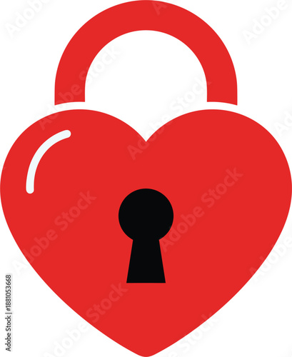 Eternal Love Locked: A vibrant red heart-shaped lock symbolizing everlasting love and commitment, its elegant design a testament to the beauty of romance and affection.