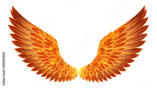 Flame wings isolated on transparent background