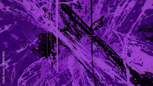 Y2K Grunge Urban Background – Purple Spray Paint Splatters Vector