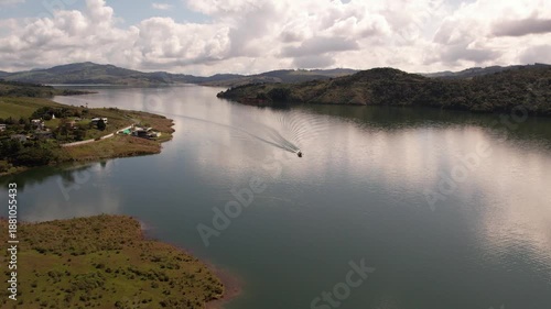 lake and mountains in calima darien colombia