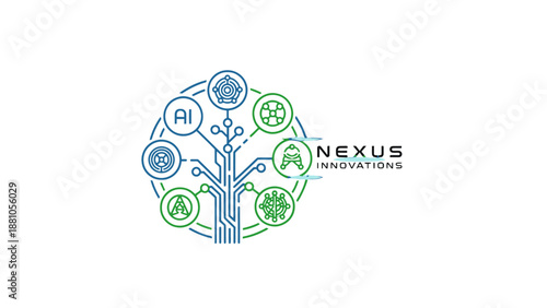 Nexus Innovations logo featuring a stylized tree with technology icons.