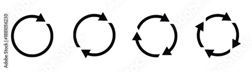 Circular arrows vector, recycle and refresh concept