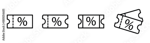 Discount coupon with percent sign vector illustration