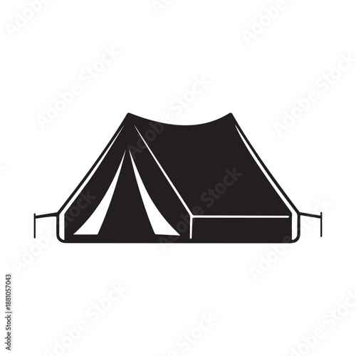 Camping Tent Icon Silhouette – Outdoor Adventure, Travel, Hiking, and Nature Shelter Symbol for Logo and Graphic Design.