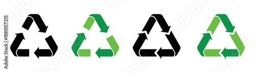 Recycle reuse reduce arrow symbols set vector illustration