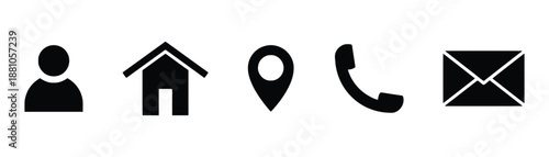 Set of contact information icon symbols